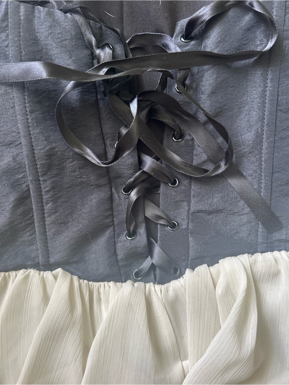 Le Chateau Strapless Black and White Ruffled Dress - Picture 3 of 4